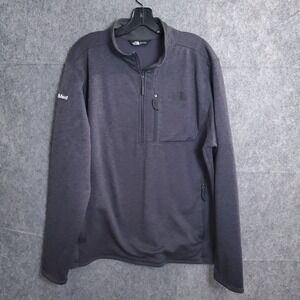 The North Face Jacket Mens Sz Large Gray 1/4 Quarter Zip Fleece Pullover Adult L